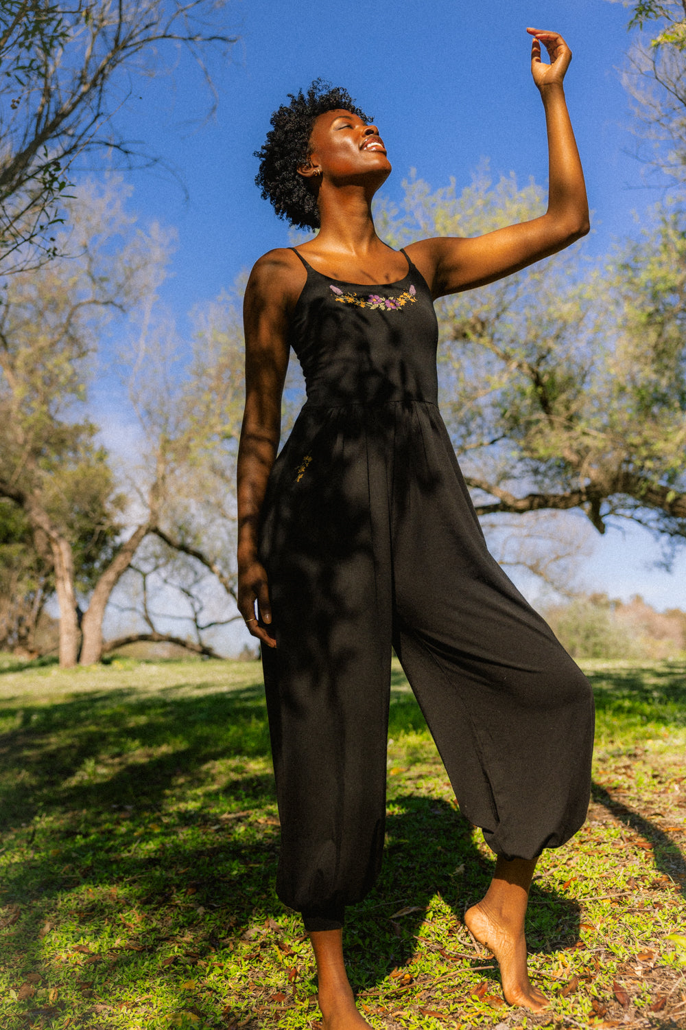 Vernal Nocturne Camisole Jumpsuit